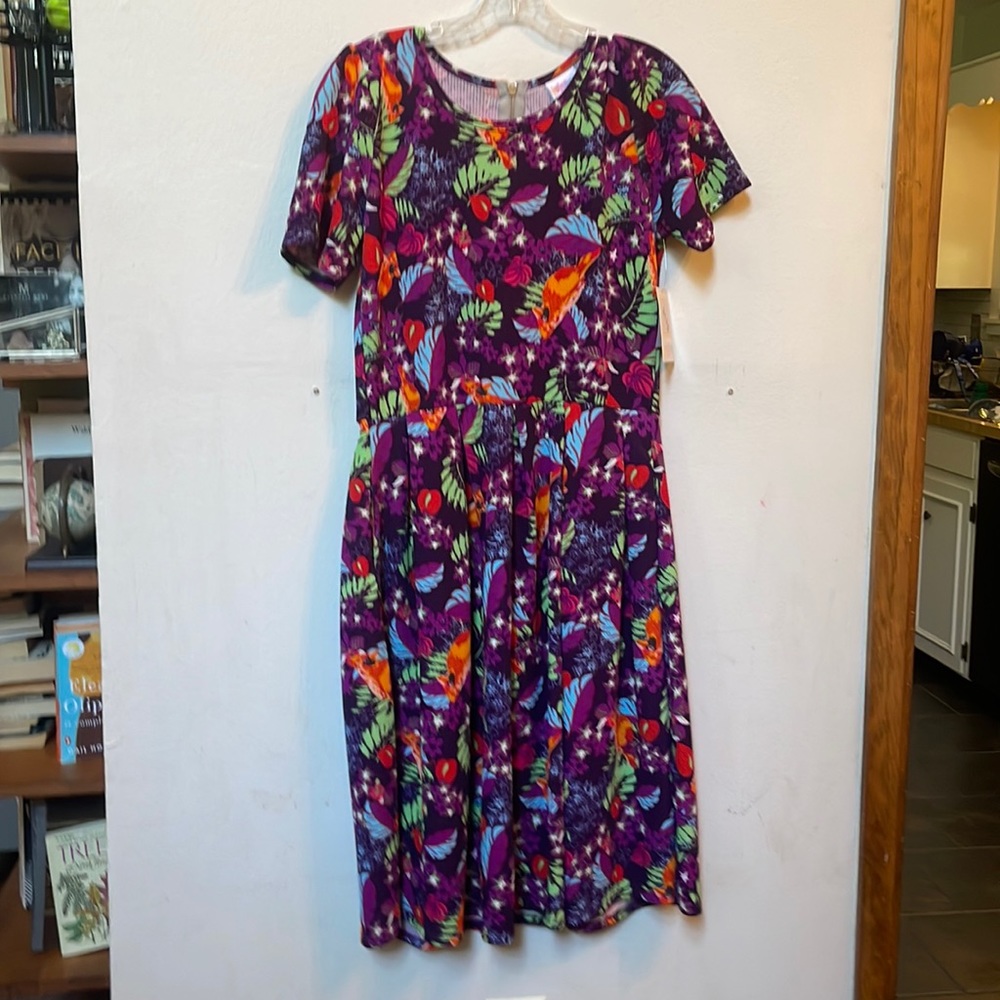 Lularoe amelia floral bird print dress